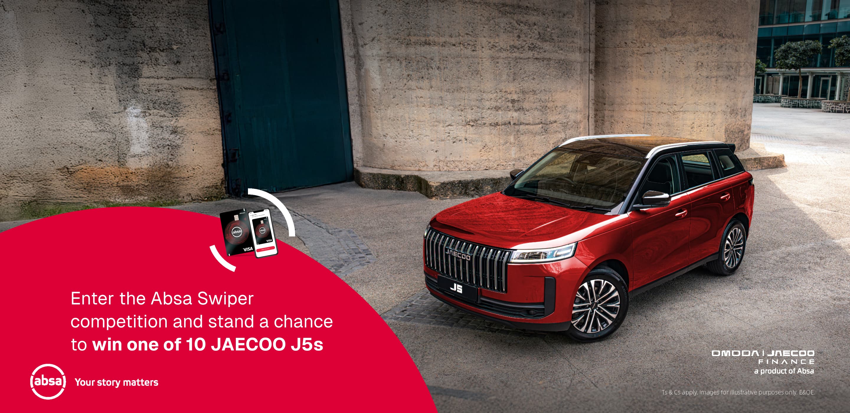 SWIPE. TAP. WIN BIG this summer with JAECOO x Absa!